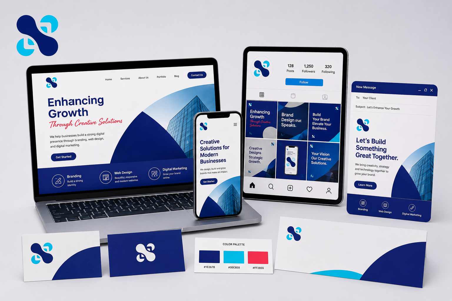 Multi-device branding and marketing showcase