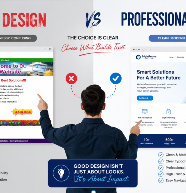 bad deisgn vs professional design