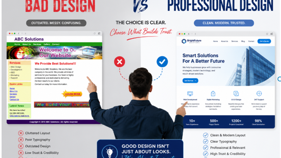 bad deisgn vs professional design
