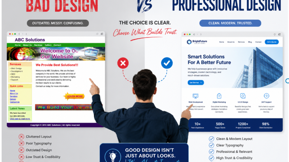 bad deisgn vs professional design